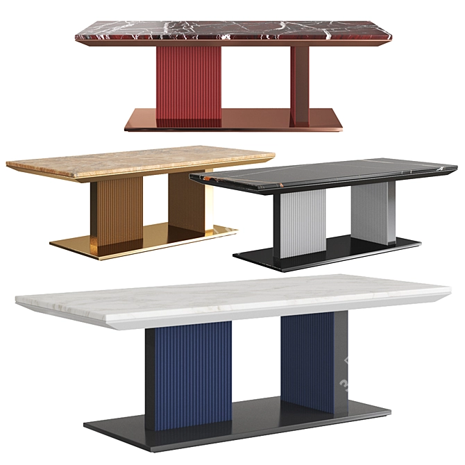 Luigi Volpi Rectangular Living Table 3D model image 1