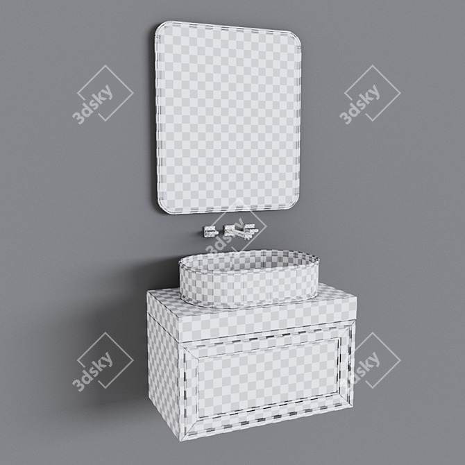 Stylish Bathroom Furniture Set 3D model image 3