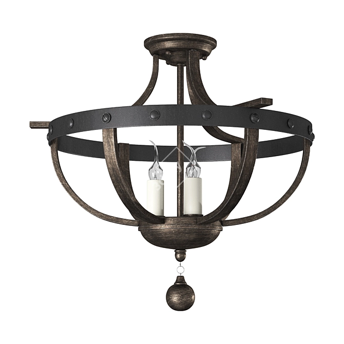 Bronze Ceiling Light: Vintage Elegance 3D model image 1