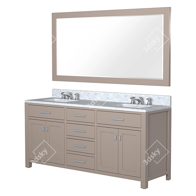 Modern Bathroom Vanity Set 3D model image 1