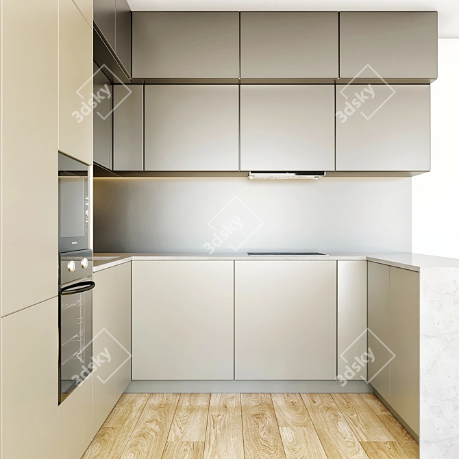 Modern Kitchen with Spacious Area 3D model image 3