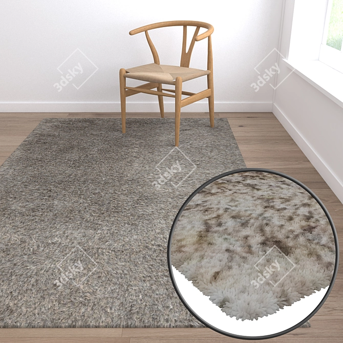 Luxury Carpet Set with 3 High-Quality Variations 3D model image 5