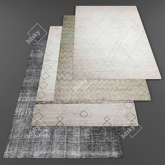 Modern Style Rug Set 3D model image 1