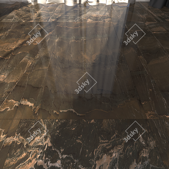 Opera Brown Marble Floor Set 3D model image 1