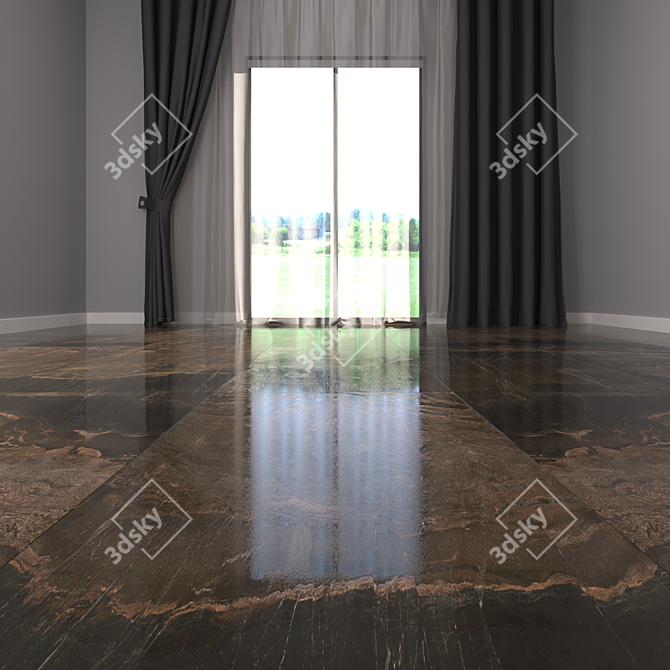 Opera Brown Marble Floor Set 3D model image 2