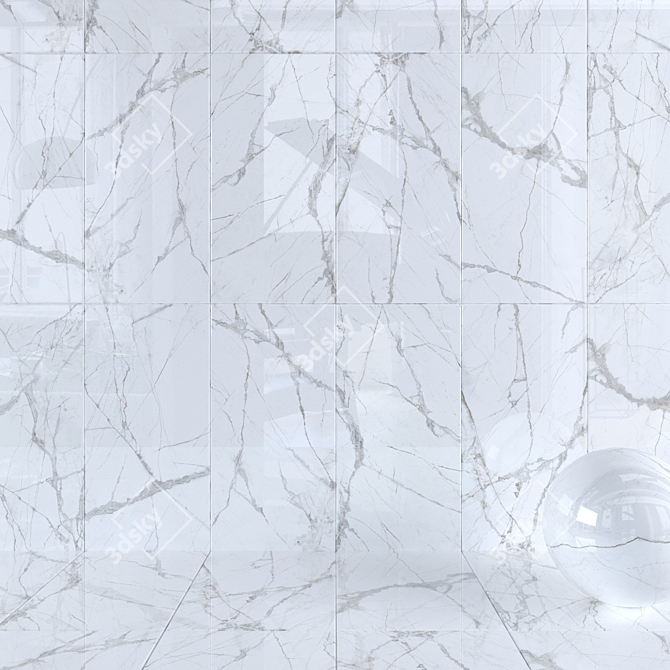 Museum Glacier White Wall Tiles 3D model image 1