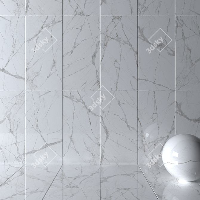 Museum Glacier White Wall Tiles 3D model image 2