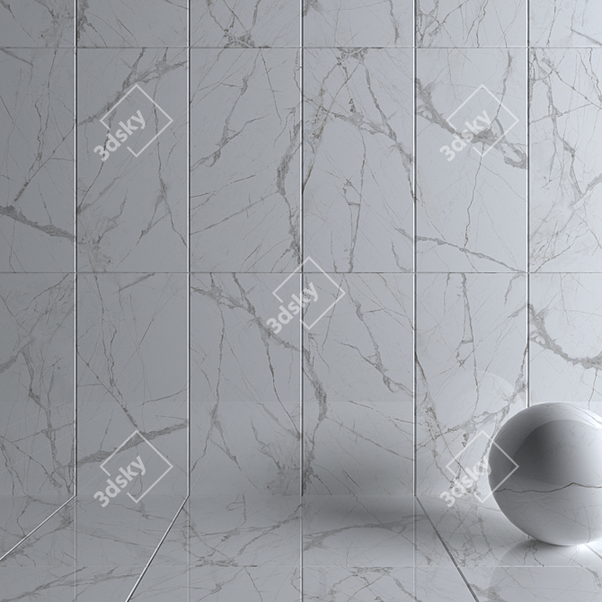 Museum Glacier White Wall Tiles 3D model image 3