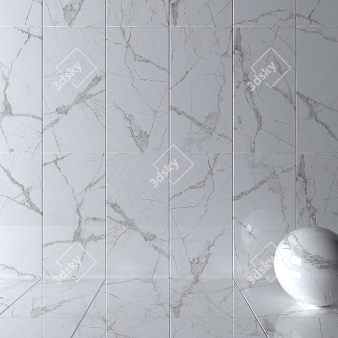 Museum Glacier White Wall Tiles 3D model image 2