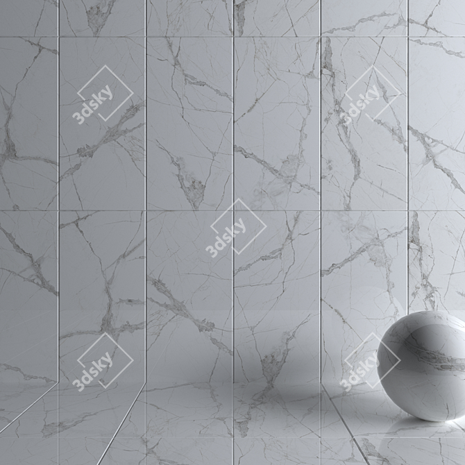 Museum Glacier White Wall Tiles 3D model image 3