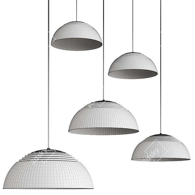 AJ Royal Pendant Lamp - Stylish Design 3D model image 2