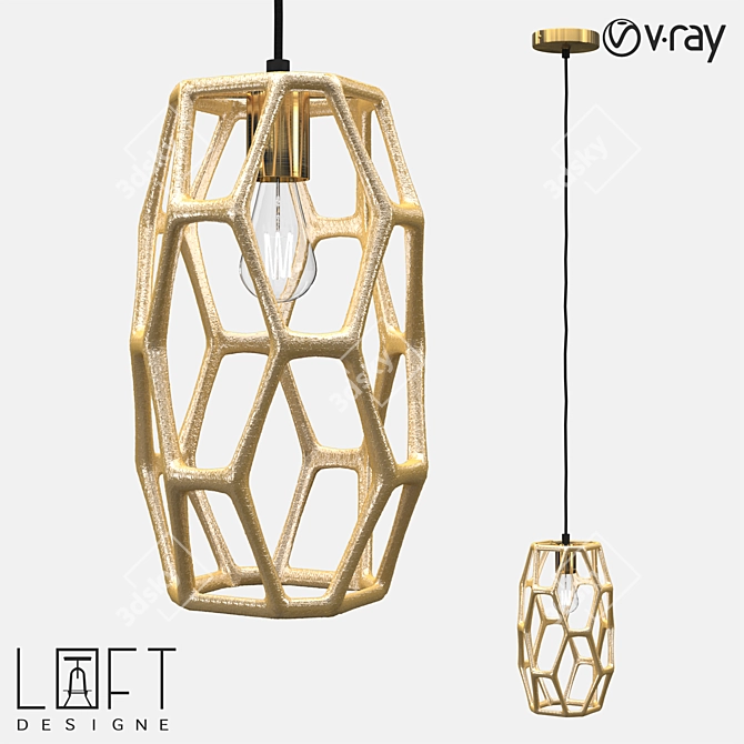 Industrial Pendant Light, LoftDesigne 10328 3D model image 1