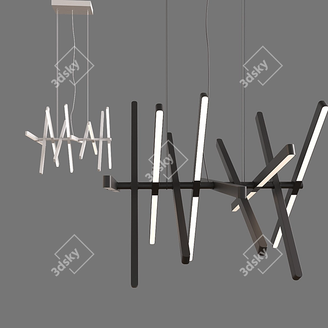 Sleek Scandinavian Pendant Lights 3D model image 2