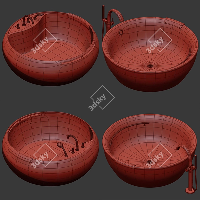 Luxury TOTO Marble Bathtub Collection 3D model image 1