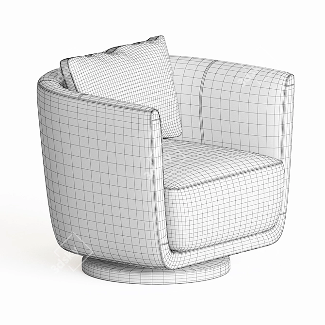 Elegant Julie Armchair by Fendi 3D model image 4