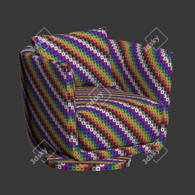 Elegant Julie Armchair by Fendi 3D model image 5