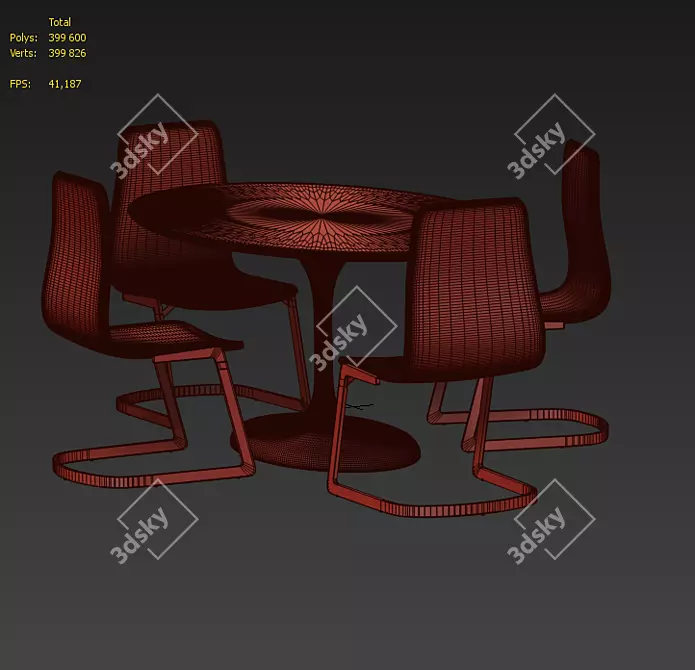 Anita Dining Set: Elegance and Comfort 3D model image 2