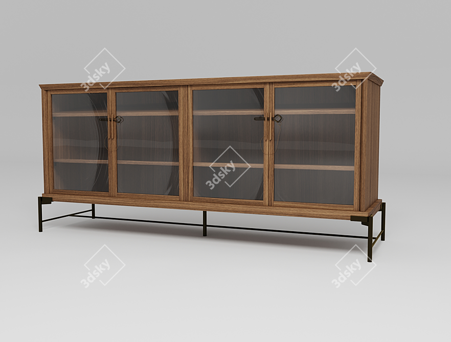 Dowry II Walnut Bookcase 3D model image 1