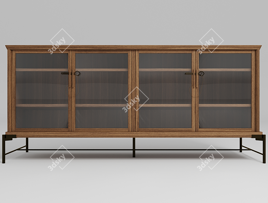Dowry II Walnut Bookcase 3D model image 2
