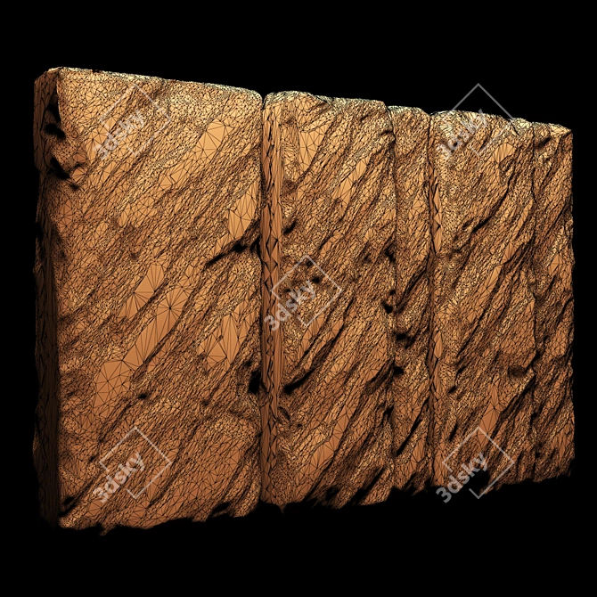 Smooth Stone Wall Slabs - High-Quality Textures 3D model image 5