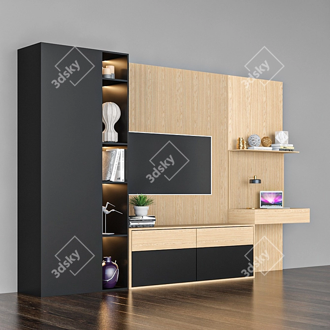 Modern TV Stand with Sleek Design 3D model image 2