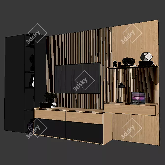 Modern TV Stand with Sleek Design 3D model image 3