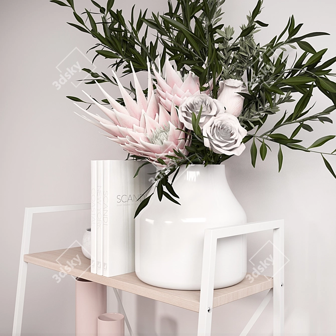 Nordic Blossom Decor Set 3D model image 2