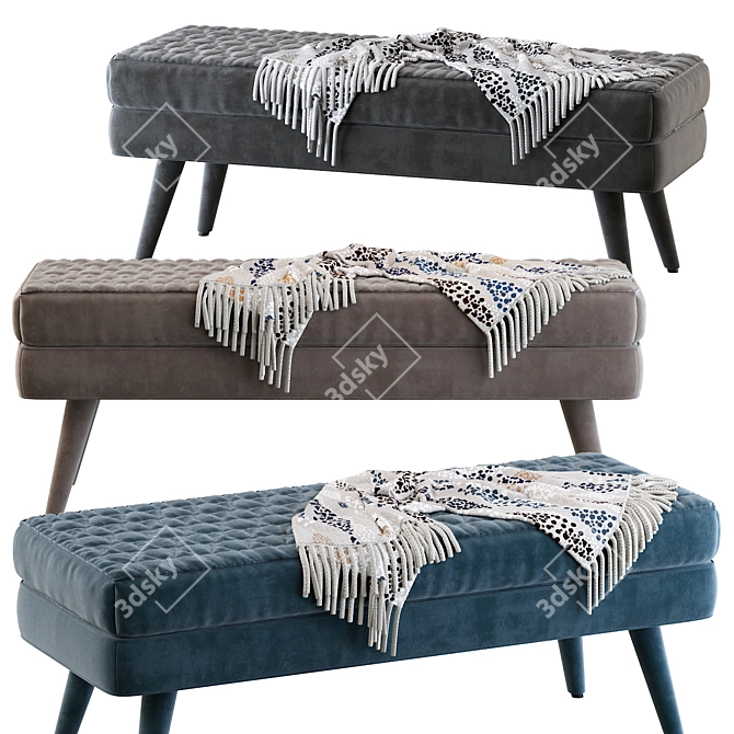 Versatile Bench Seat: Stylish & Spacious 3D model image 1