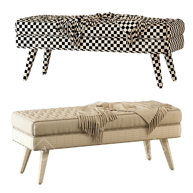 Versatile Bench Seat: Stylish & Spacious 3D model image 5