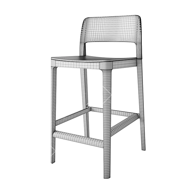 Solid Wood Stool | 470x470x900mm 3D model image 2