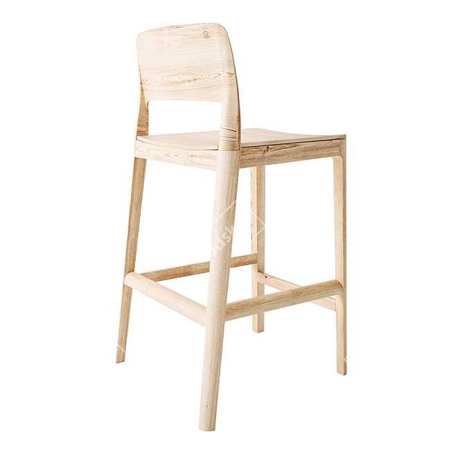 Solid Wood Stool | 470x470x900mm 3D model image 4