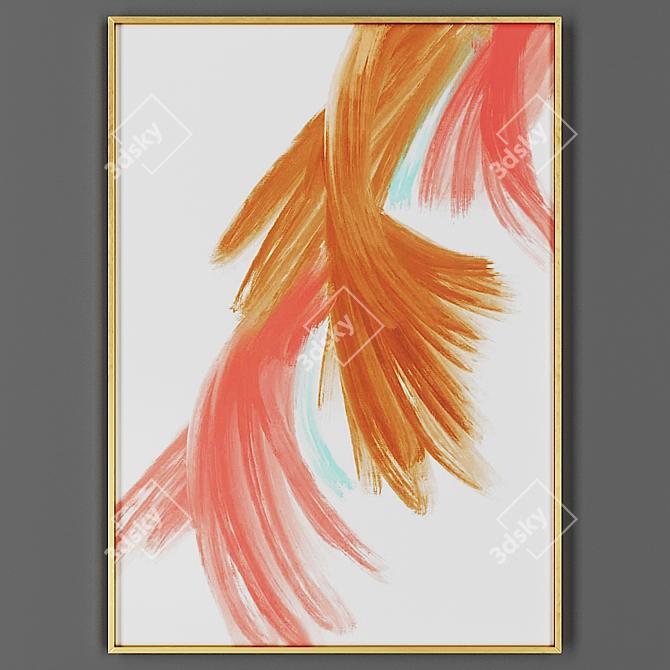 Elegant Gold Framed Picture 3D model image 1