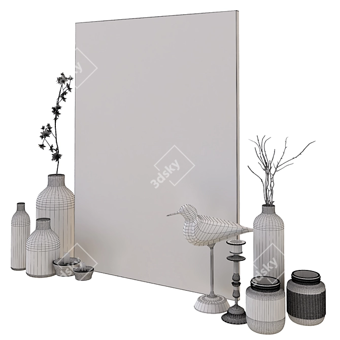 Elegant 5-Piece Decor Set 3D model image 5