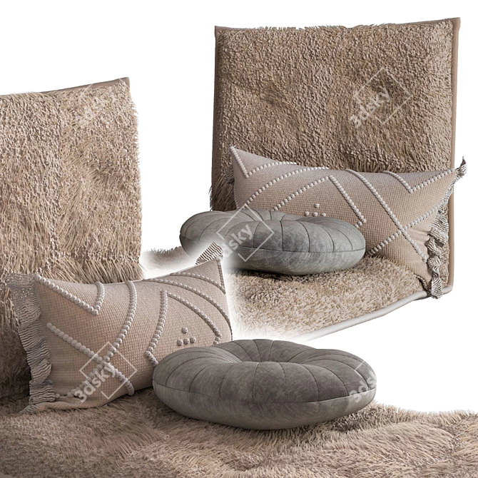 Cozy Comfort Convertible Pillow 3D model image 2
