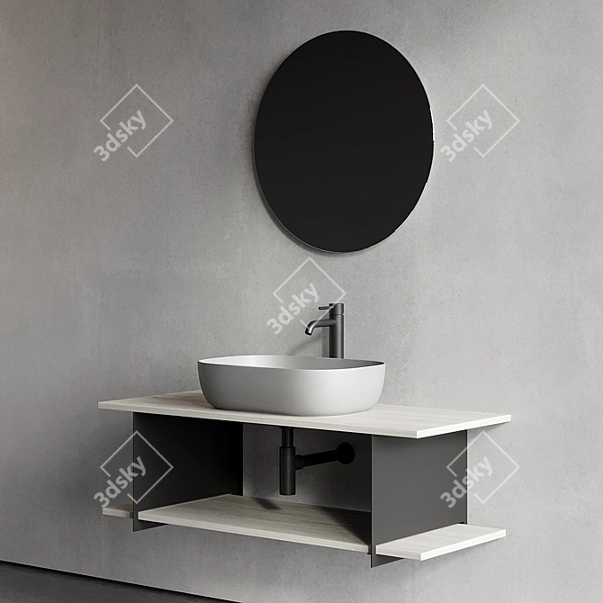 Scarabeo Slide Vanity Unit Set: Stylish & Functional 3D model image 4