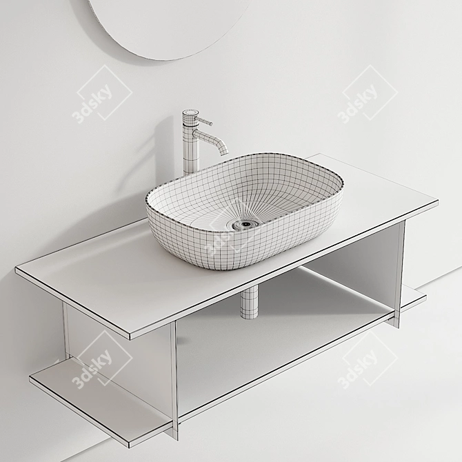 Scarabeo Slide Vanity Unit Set: Stylish & Functional 3D model image 5