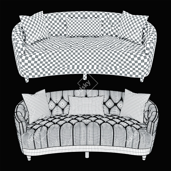 Elegant Caracole Classic Sofa 3D model image 5