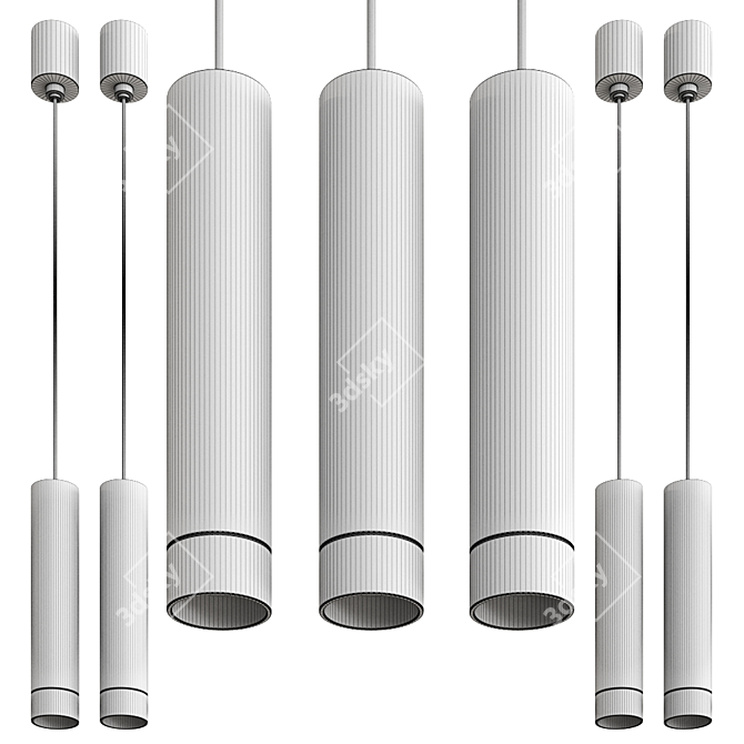 Sleek German Pendant Light 3D model image 2