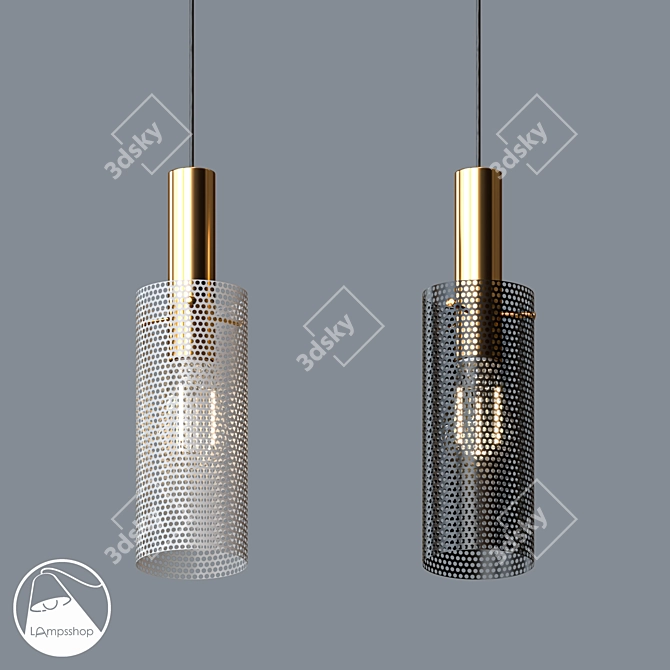 Exquisite Lattice Chandelier - Timeless Elegance 3D model image 1