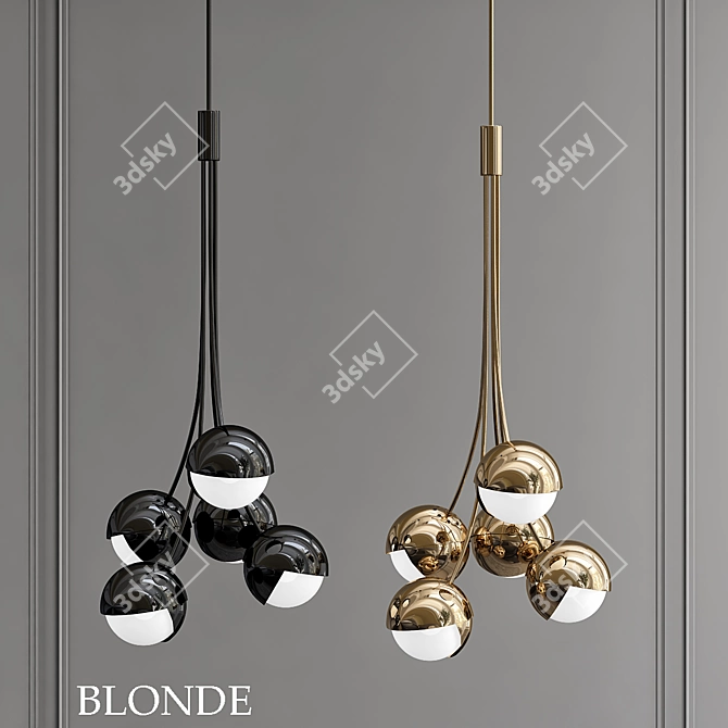 Blonde 2013 Chandelier: Elegant Brass Pendant 3D model image 1