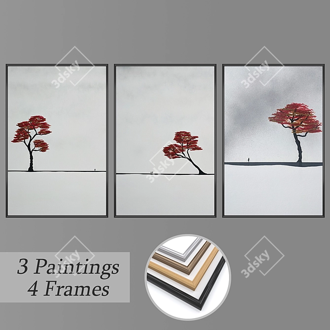 Versatile Set of Wall Paintings 3D model image 1