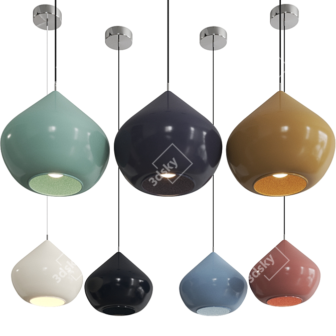 Handcrafted Mustard Pendant Light 3D model image 1