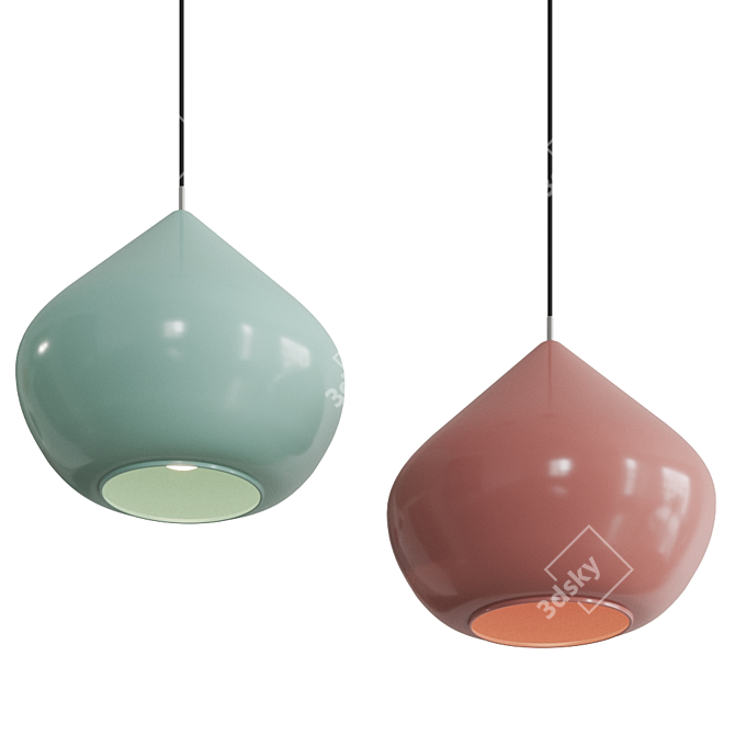 Handcrafted Mustard Pendant Light 3D model image 5