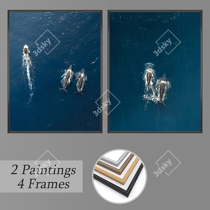 Artistic Wall Painting Set 3D model image 1