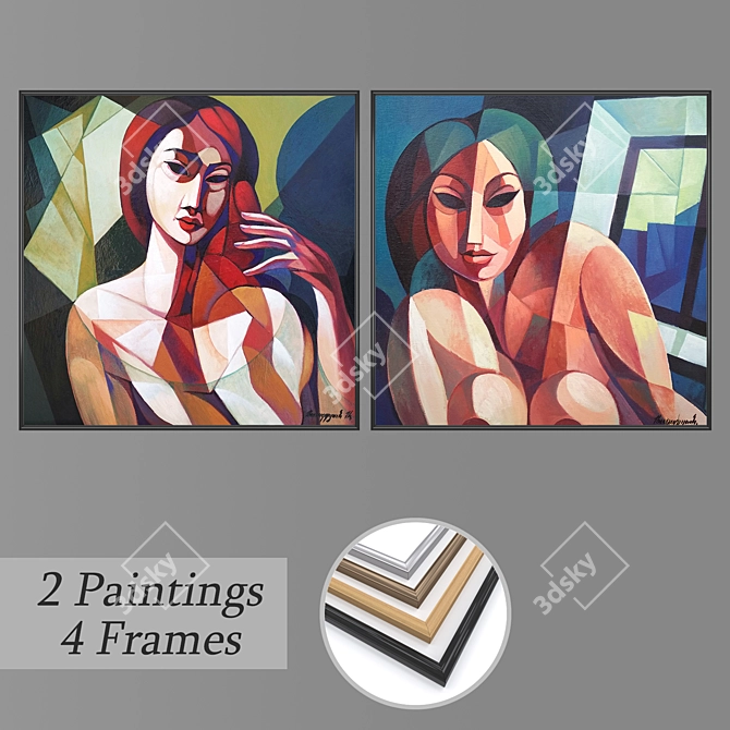 Title: Mixed Frame Set with Artwork 3D model image 1