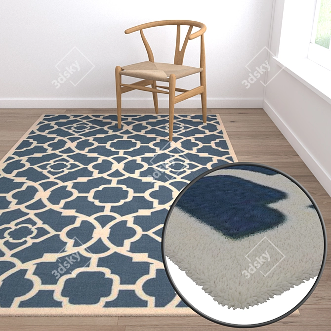 High-Quality Carpet Set - 3 Variations 3D model image 5
