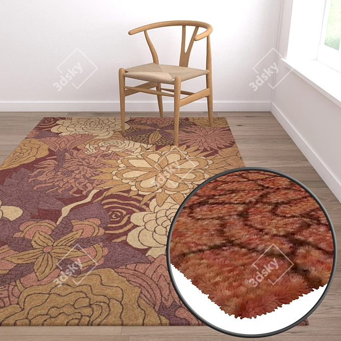 Luxury Rug Set with High-Quality Textures 3D model image 5