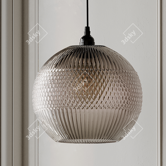 Elegant Gray Glass Pendant Light 3D model image 1