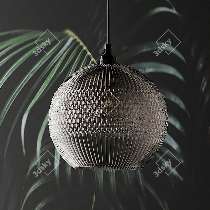 Elegant Gray Glass Pendant Light 3D model image 3