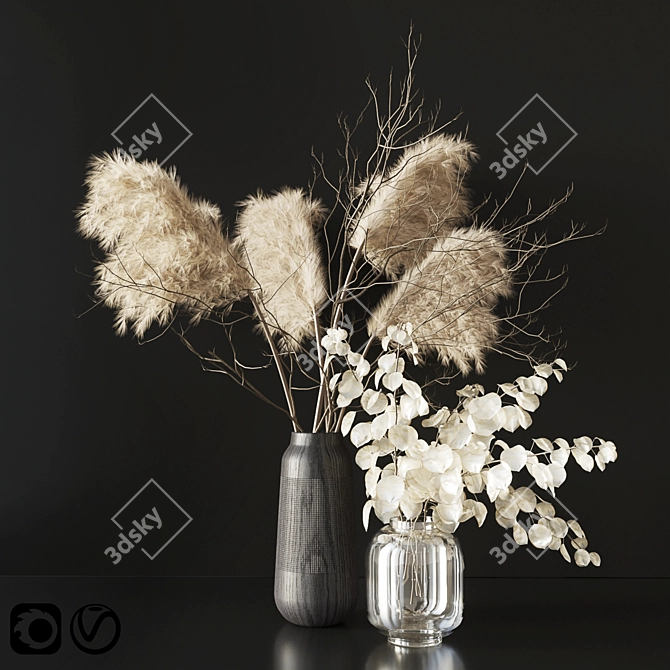 Elegant Dry Bouquet Set 3D model image 1